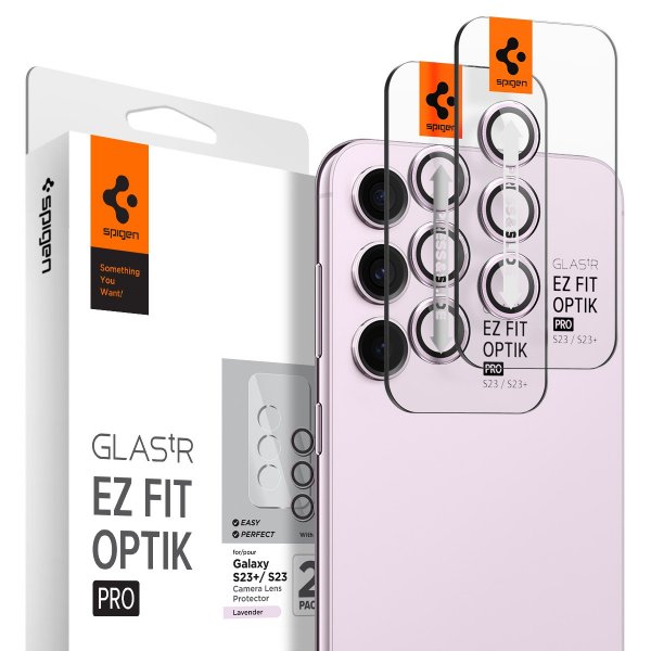 Samsung Galaxy S23/Galaxy S23 Plus Linsebeskyttelse GLAS.tR EZ Fit Optik Pro 2-pakning Lavendel