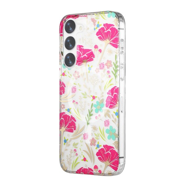 Samsung Galaxy S23 Deksel Blomstermønster MagSafe Rød Grønn