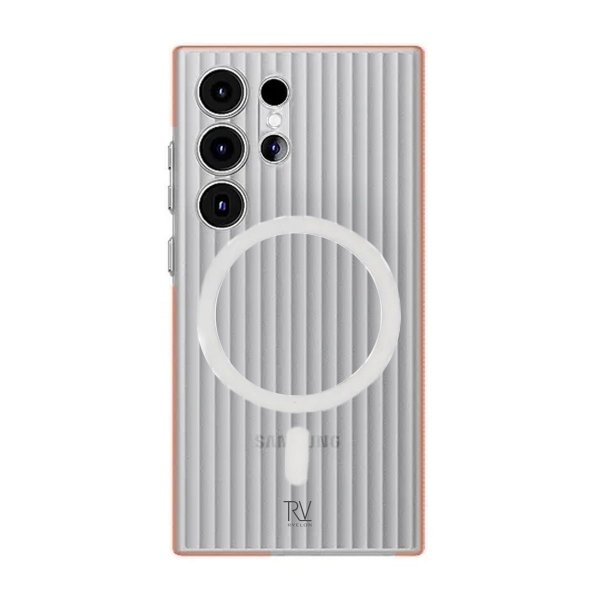 Samsung Galaxy S23 Ultra Deksel Korrugerte MagSafe Oransje