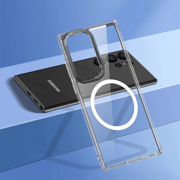 Samsung Galaxy S23 Ultra Deksel Transparent MagSafe Svart
