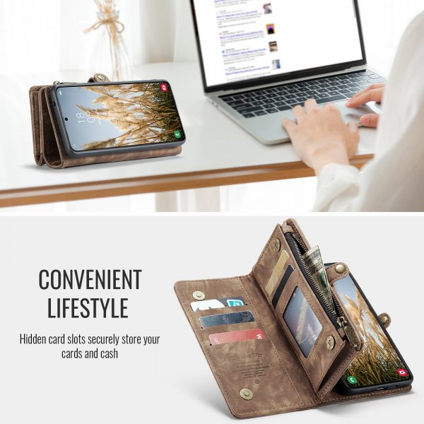 Samsung Galaxy S24 FE Etui 008 Series Avtakbart Deksel Brun