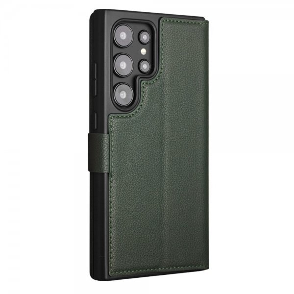 Samsung Galaxy S24 Ultra Etui Ekte Skinn Grønn