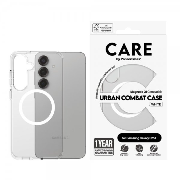 Samsung Galaxy S25 Plus Deksel Urban Combat MagSafe Hvit