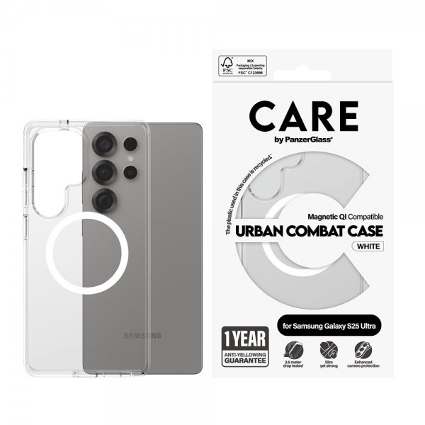 Samsung Galaxy S25 Ultra Deksel Urban Combat MagSafe Hvit