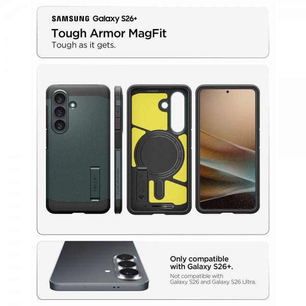 Samsung Galaxy S26 Plus Deksel Tough Armor MagFit Abyss Green