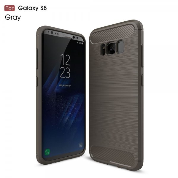 Samsung Galaxy S8 MobilDeksel Karbonfibertekstur Grå