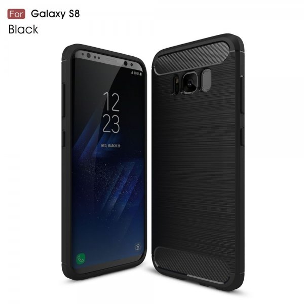 Samsung Galaxy S8 MobilDeksel Karbonfibertekstur Svart