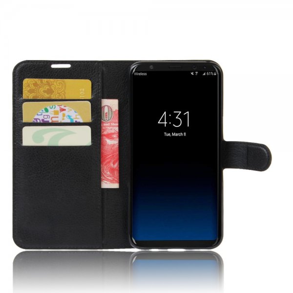 Samsung Galaxy S8 Plus Etui Litchi Svart