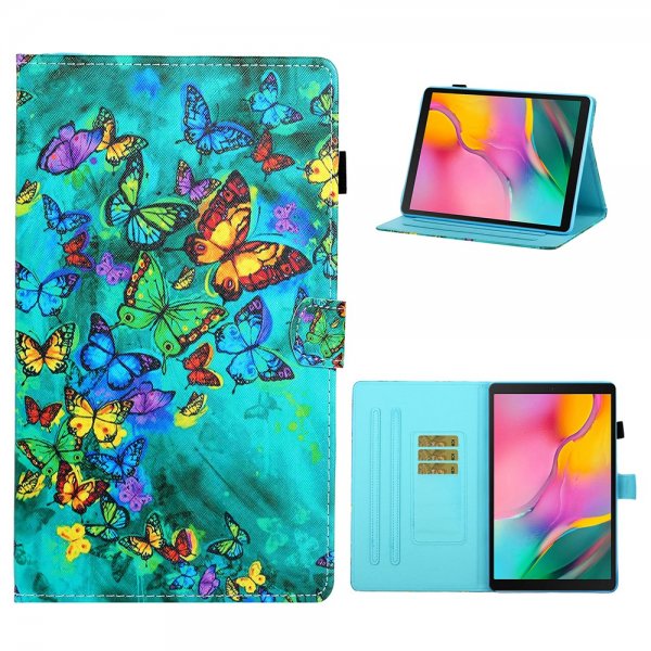 Samsung Galaxy Tab A 10.1 2019 T510 T515 Etui Motiv Färgglada Fjärilar