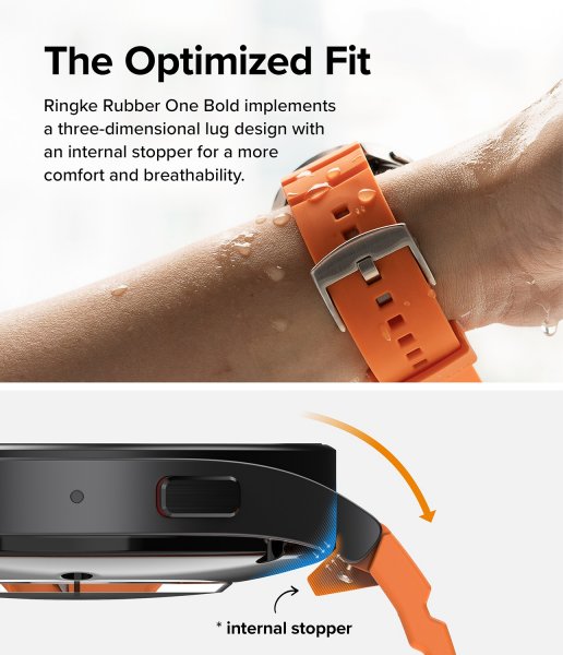 Samsung Galaxy Watch 20mm Armbånd Rubber One Bold Band Oransje