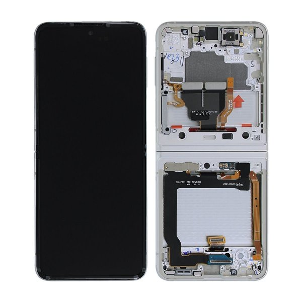Samsung Galaxy Z Flip 3 5G 2021 (F711) Skjerm med LCD Display Original - Krem