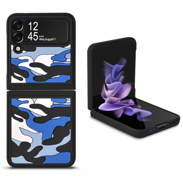 Samsung Galaxy Z Flip 3 Deksel 3D Kamuflasje Blå