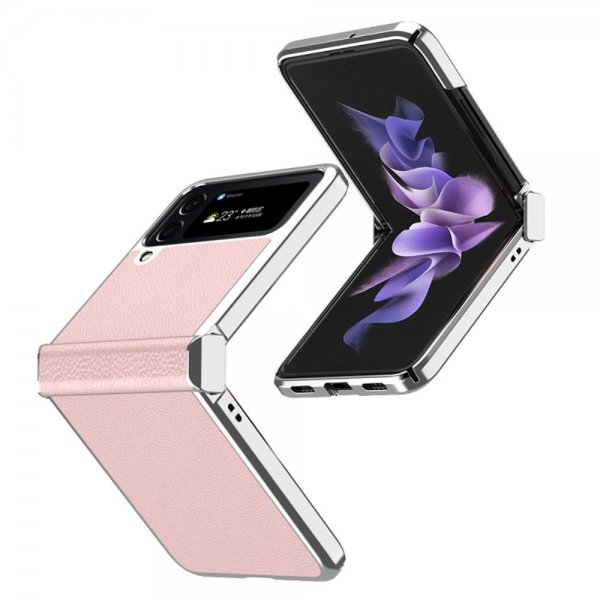 Samsung Galaxy Z Flip 4 Deksel Litchi Rosa