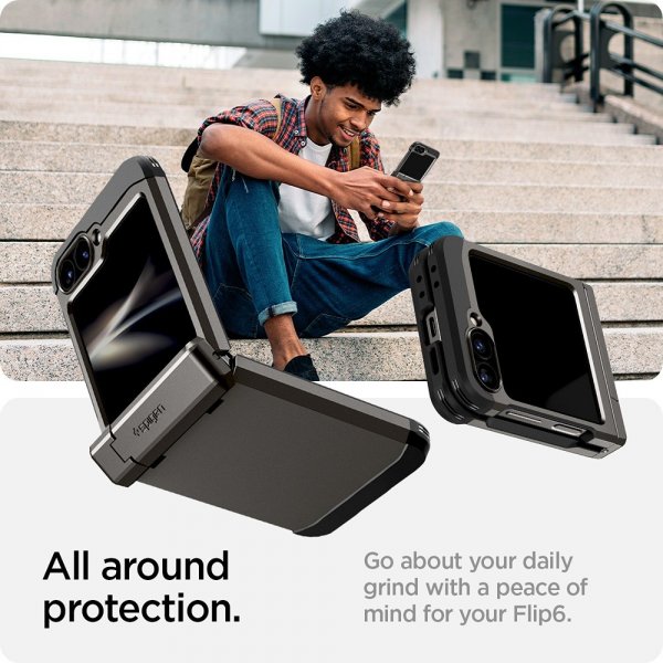 Samsung Galaxy Z Flip 6/Galaxy Z Flip 7 FE Deksel Tough Armor Pro Gunmetal