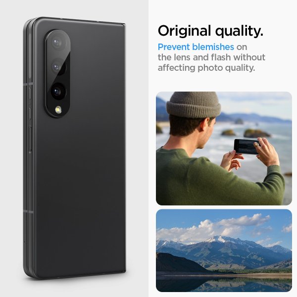 Samsung Galaxy Z Fold 4 Kamerabeskytter Glas.tR Optik 2-pakning Svart
