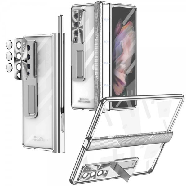 Samsung Galaxy Z Fold 4 Deksel Linsebeskyttelse Belagt Kant Sølv