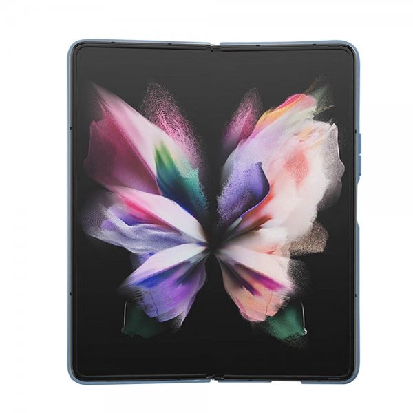 Samsung Galaxy Z Fold 5 Deksel 4G Metal Triangle Strass Blå