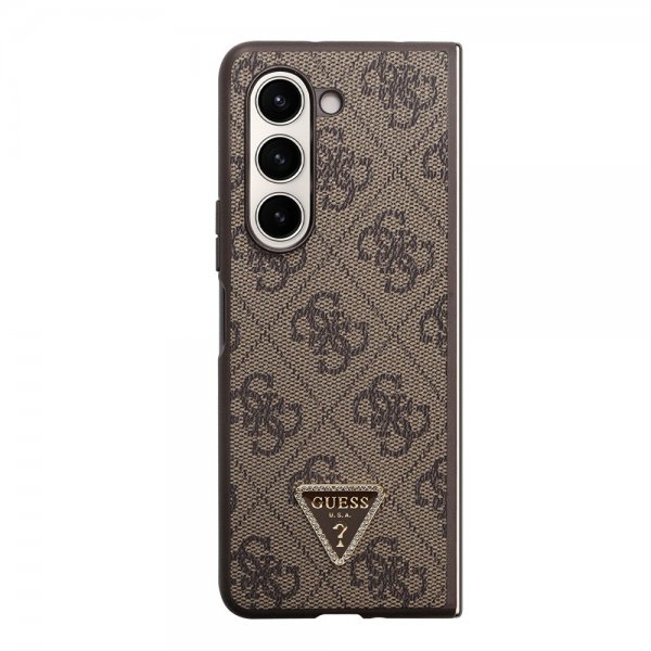 Samsung Galaxy Z Fold 5 Deksel 4G Metal Triangle Strass Brun