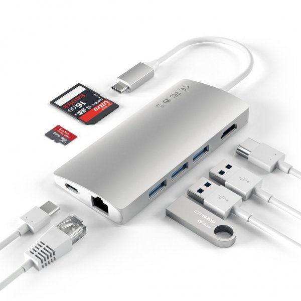 USB-C Multi-Port Adapter 4K Gigabit Ethernet V2 Sølv