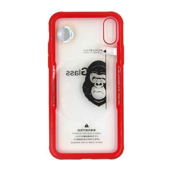 iPhone X/iPhone Xs Deksel Transparent Bakside Støtsikker Rød