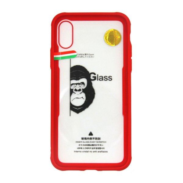 iPhone X/iPhone Xs Deksel Transparent Bakside Støtsikker Rød