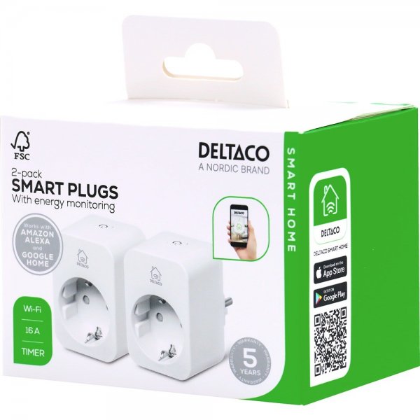 Smart Plug WiFi 2.4GHz 2-pakning