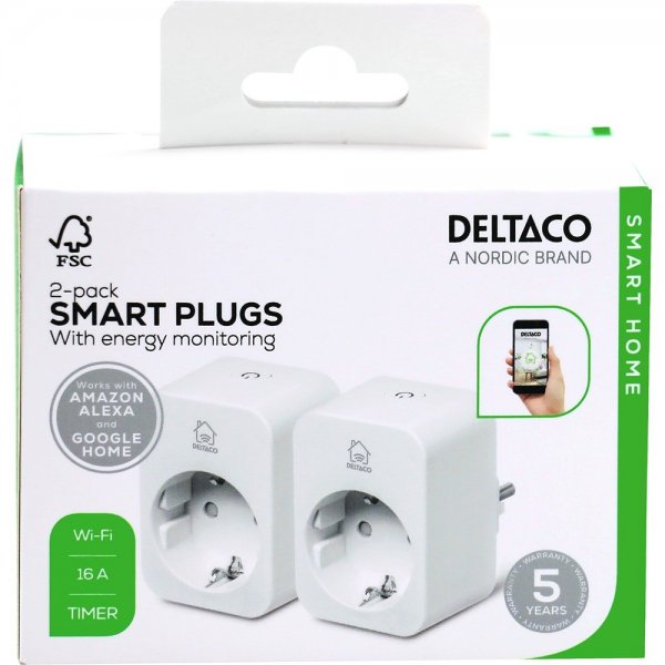 Smart Plug WiFi 2.4GHz 2-pakning
