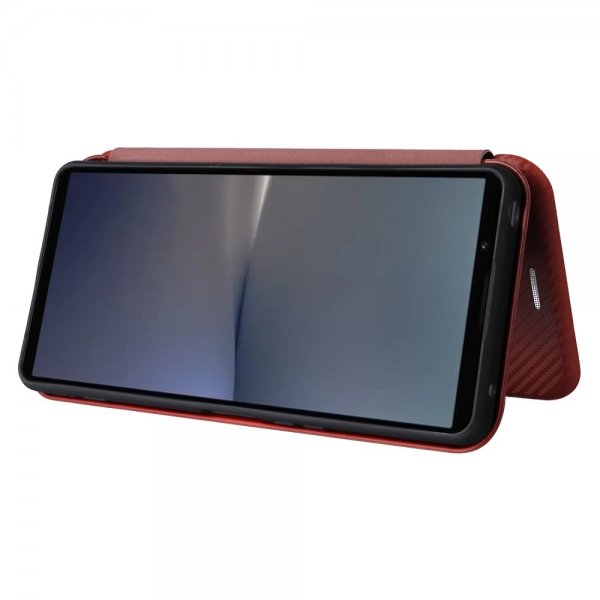 Sony Xperia 1 VI Etui Karbonfibertekstur Brun