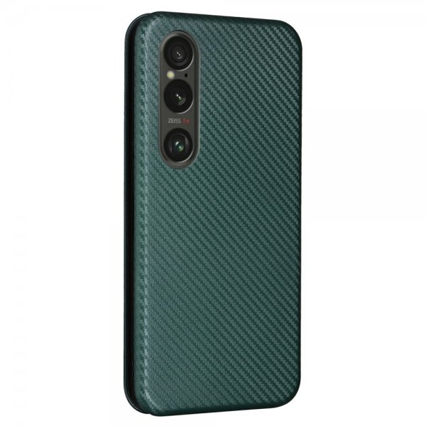 Sony Xperia 1 VI Etui Karbonfibertekstur Grønn