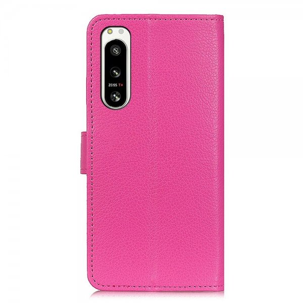 Sony Xperia 5 IV Etui Litchi Magenta
