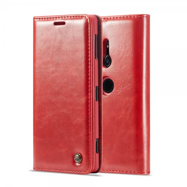 Sony Xperia XZ3 PlånboksEtui Retro Vokset PU-skinn Rød