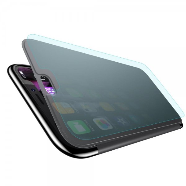 Touchable Case till iPhone Xs Etui Caller-ID Svart