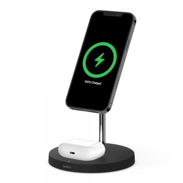 Trådløs lader BOOST↑CHARGE™ PRO 2-in-1 Wireless Charger Stand MagSafe Svart
