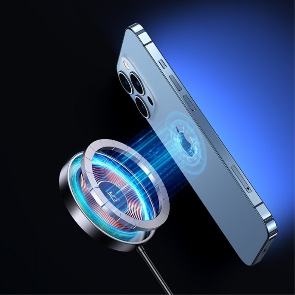 Trådlös Laddare US-CD183 Aluminium 15W MagSafe