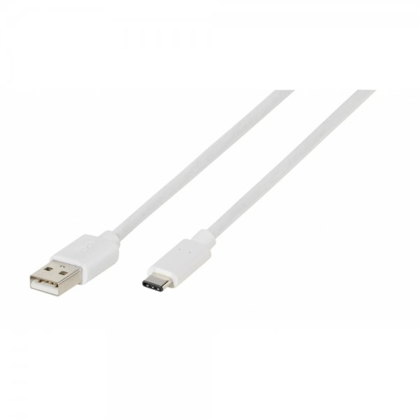 Type C till USB 2.0 Kabel 1.2 Meter Hvit