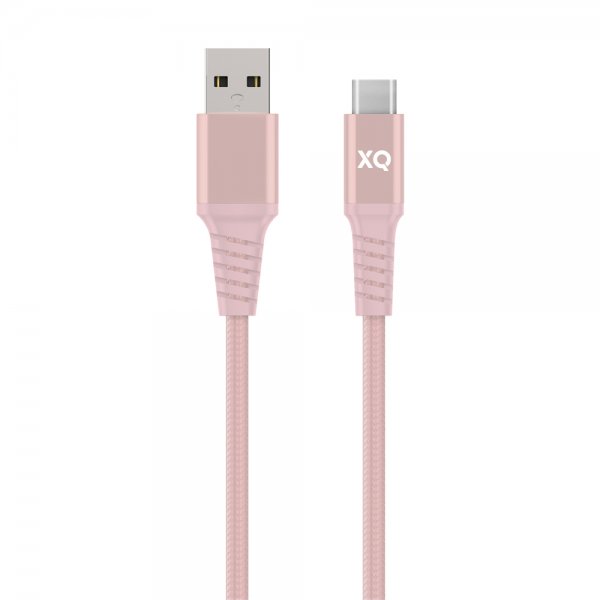USB till Type C Kabel Flätad Extra Stark 2 m Roseguld