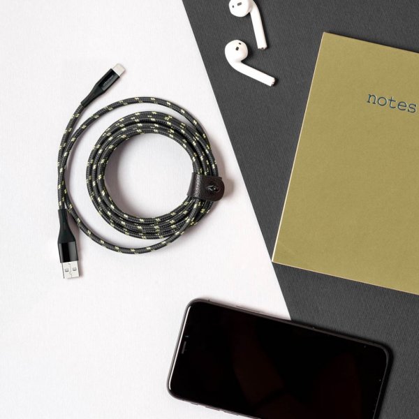 Kabel USB till Lightning Kevlar 1.2m Svart Silver