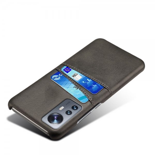 Xiaomi 12/12X Deksel med To Kortlommer Svart