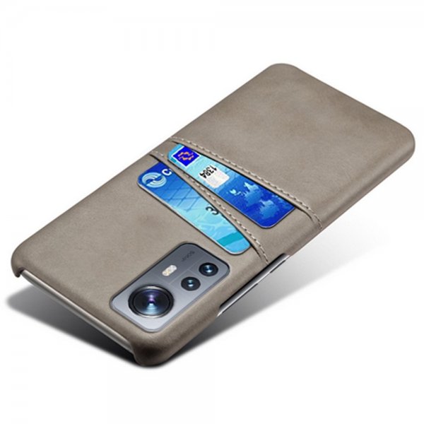 Xiaomi 12 Pro Deksel med To Kortlommer Grå
