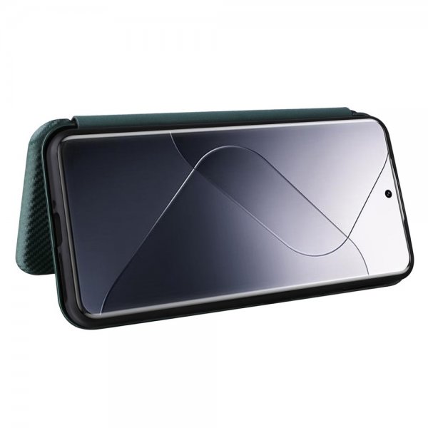 Xiaomi 14 Etui Karbonfibertekstur Grønn