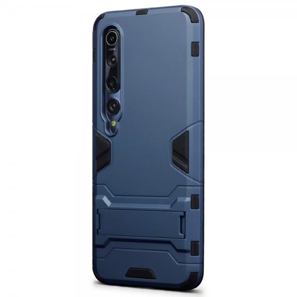Xiaomi Mi 10/Mi 10 Pro Deksel Armor Stativfunksjon Mörkblå