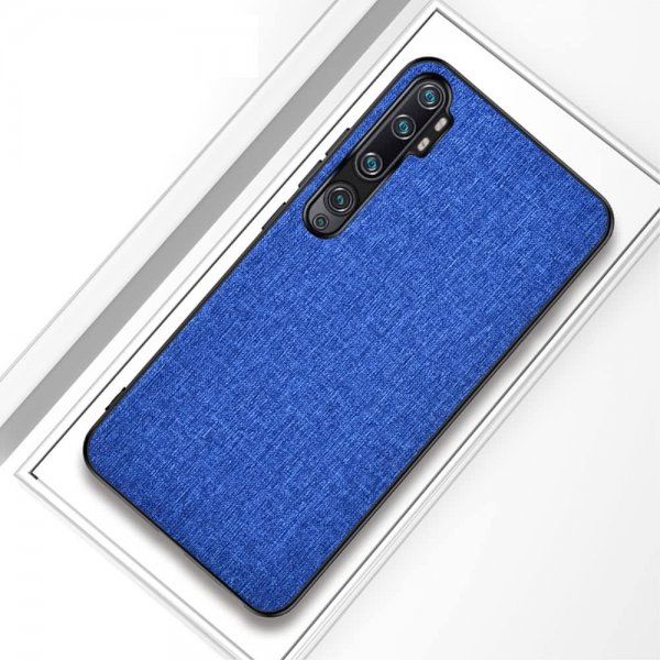 Xiaomi Mi Note 10/Mi Note 10 Pro Deksel Stofftextur Mörkblå