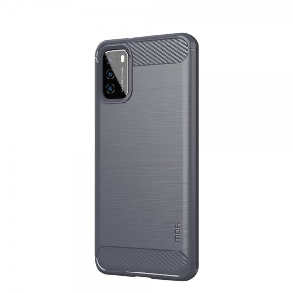 Xiaomi Poco M3 Deksel Børstet Karbonfibertekstur Grå