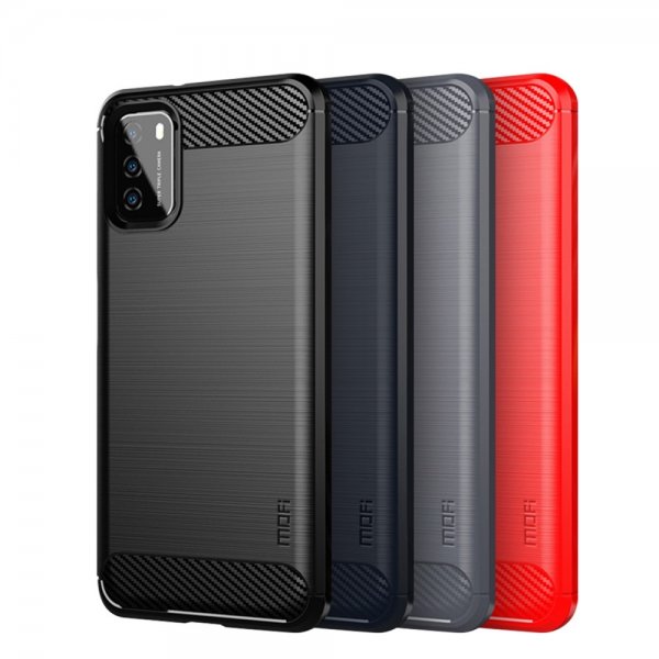 Xiaomi Poco M3 Deksel Børstet Karbonfibertekstur Grå