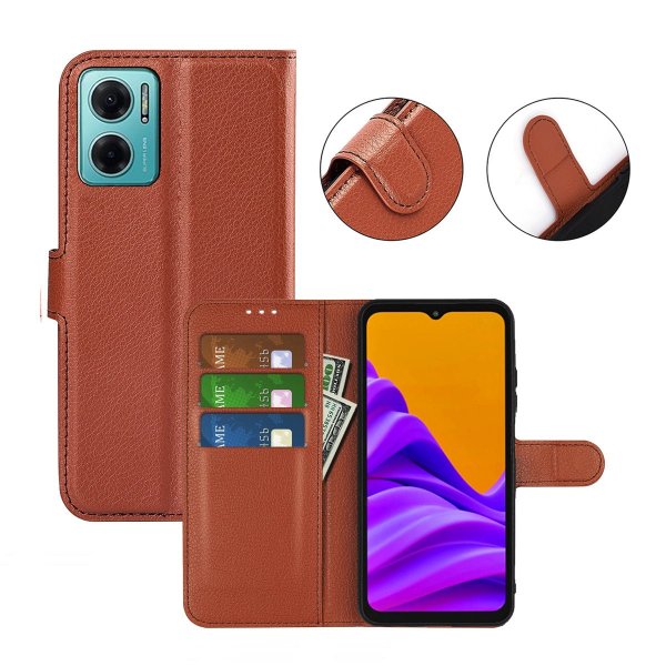 Xiaomi Redmi 10 Etui med Stativ Brun