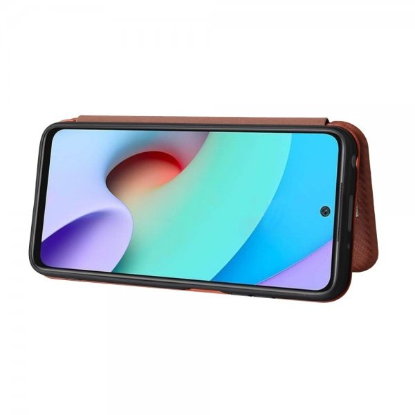 Xiaomi Redmi 10 Etui Karbonfibertekstur Brun