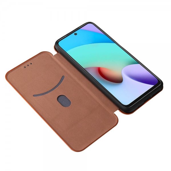 Xiaomi Redmi 10 Etui Karbonfibertekstur Brun