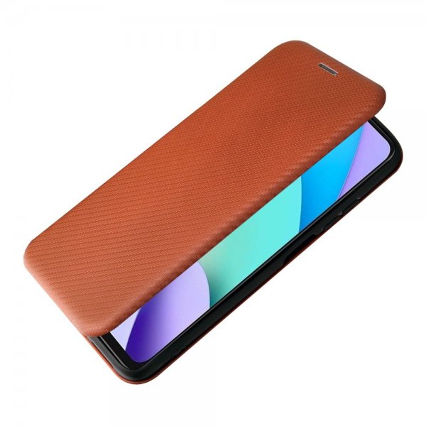 Xiaomi Redmi 10 Etui Karbonfibertekstur Brun