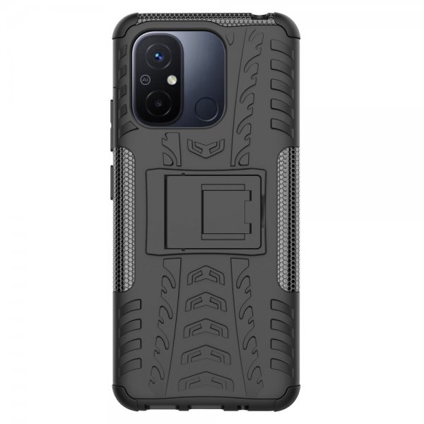 Xiaomi Redmi 12C Deksel Dekkmønster Stativfunksjon Svart