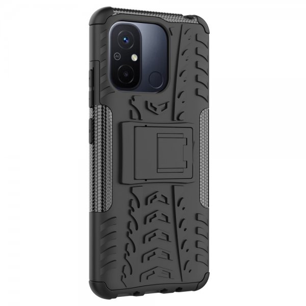 Xiaomi Redmi 12C Deksel Dekkmønster Stativfunksjon Svart